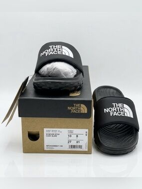 The North Face Women’s Never Stop Cush Slide Sandals – Black/White Size 10